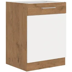 Szafka kuchenna dolna 60 cm VIGO 60D 1F BB biała połysk - dąb lancelot mat