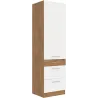 Szafka kuchenna dolna 60 cm słupek VIGO 60DKS 210 3S 1F biała połysk - dąb lancelot mat