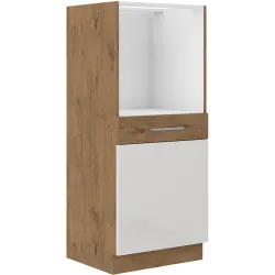 Szafka kuchenna dolna 60 cm słupek VIGO 60DP 145 1F BB biała połysk - dąb lancelot