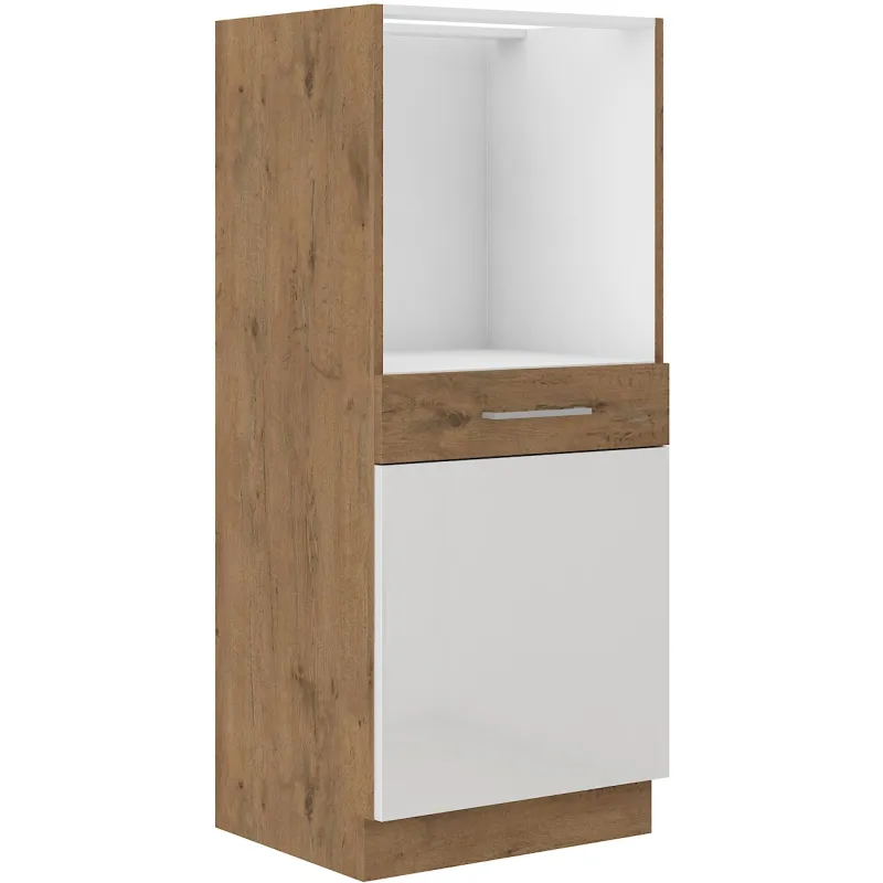 Szafka kuchenna dolna 60 cm słupek VIGO 60DP 145 1F BB biała połysk - dąb lancelot