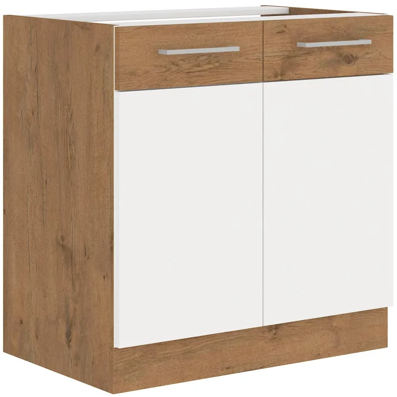 Szafka kuchenna pod zlew 80 cm biała połysk VIGO 80ZL 2F BB