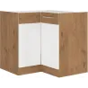 Szafka kuchenna dolna narożna VIGO 89x89DN 1F BB biała połysk - dąb lancelot