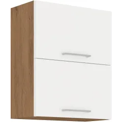 Szafka kuchenna górna 60 cm VIGO 60GU 72 2F biała połysk - dąb lancelot