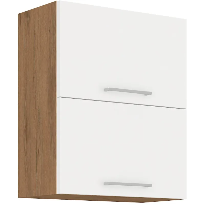 Szafka kuchenna górna 60 cm VIGO 60GU 72 2F biała połysk - dąb lancelot
