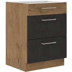 Szafka kuchenna dolna 60 cm VIGO 60D 3S BB matera - dąb lancelot mat