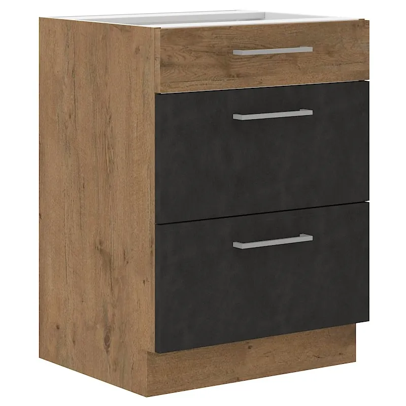 Szafka kuchenna dolna 60 cm VIGO 60D 3S BB matera - dąb lancelot mat