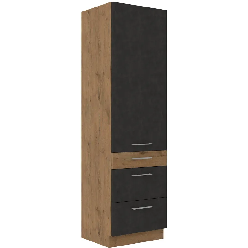Szafka kuchenna dolna 60 cm słupek VIGO 60DKS 210 3S 1F matera - dąb lancelot mat