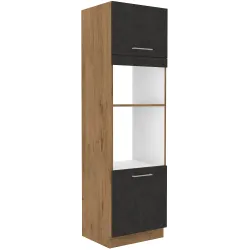 Szafka kuchenna dolna na piekarnik i mikrofalę 60 cm słupek VIGO 60DPM 210 2F matera - dąb lancelot