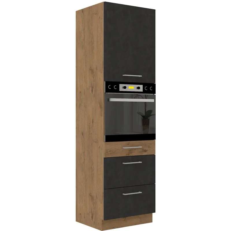 Szafka kuchenna dolna 60 cm słupek VIGO 60DPS 210 3S 1F matera - dąb lancelot mat