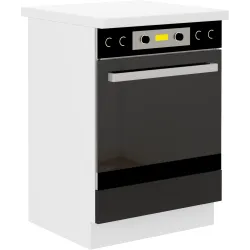 Szafka kuchenna dolna 60 cm pod piekarnik OMEGA 60D GAZ ZB z blatem czarno biała