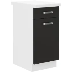 Szafka kuchenna dolna 40 cm OMEGA 40D 1S1F ZB z blatem czarno biała