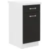 Szafka kuchenna dolna 40 cm OMEGA 40D 1S1F ZB z blatem czarno biała