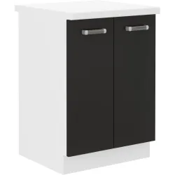 Szafka kuchenna dolna 60 cm OMEGA 60D 2F ZB z blatem czarno biała