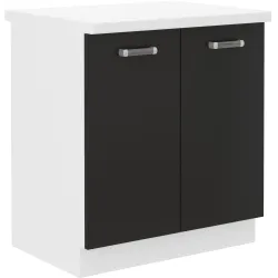 Szafka kuchenna dolna OMEGA 80D 2F ZB z blatem czarno biała
