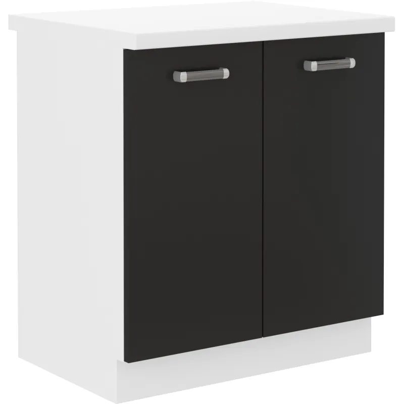Szafka kuchenna dolna OMEGA 80D 2F ZB z blatem czarno biała