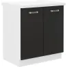Szafka kuchenna dolna OMEGA 80D 2F ZB z blatem czarno biała