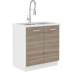 Szafka kuchenna pod zlew 80 cm z blatem dąb trufel DAVE 80ZL 2F ZB