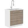 Szafka kuchenna pod zlew 80 cm z blatem dąb trufel DAVE 80ZL 2F ZB