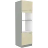 Szafka kuchenna dolna na piekarnik i mikrofalę 60 cm słupek KARMEN 60DPM 210 2F krem połysk