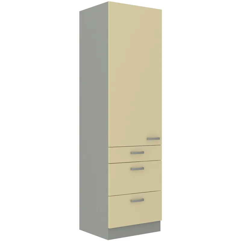 Szafka kuchenna dolna 60 cm słupek KARMEN 60DKS 210 3S 1F krem połysk