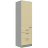 Szafka kuchenna dolna 60 cm słupek KARMEN 60DKS 210 3S 1F krem połysk