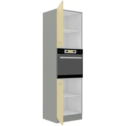 Szafka kuchenna dolna na piekarnik 60 cm słupek KARMEN 60DP 210 2F krem połysk