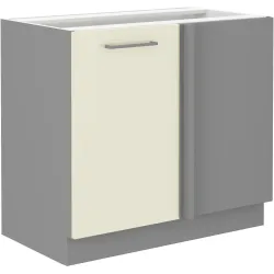 Szafka kuchenna dolna narożna dostawna 105 cm KARMEN 105DN 1F BB krem połysk