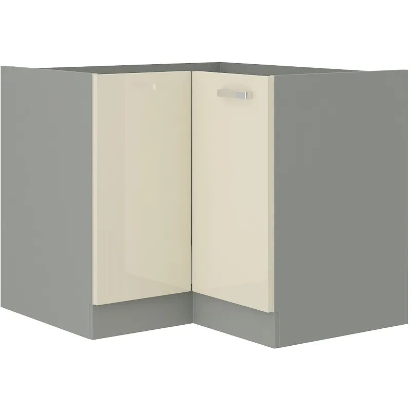 Szafka kuchenna dolna narożna KARMEN 89x89DN 1F BB krem połysk