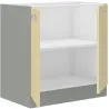 Szafka kuchenna dolna KARMEN 80D 2F BB krem połysk