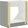 Szafka kuchenna pod zlew 80 cm kremowa połysk KARMEN 80ZL 2F BB