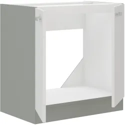 Szafka kuchenna pod zlew 80 cm biała połysk BIANCA 80ZL 2F BB