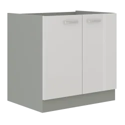 Szafka kuchenna pod zlew 80 cm biała połysk BIANCA 80ZL 2F BB