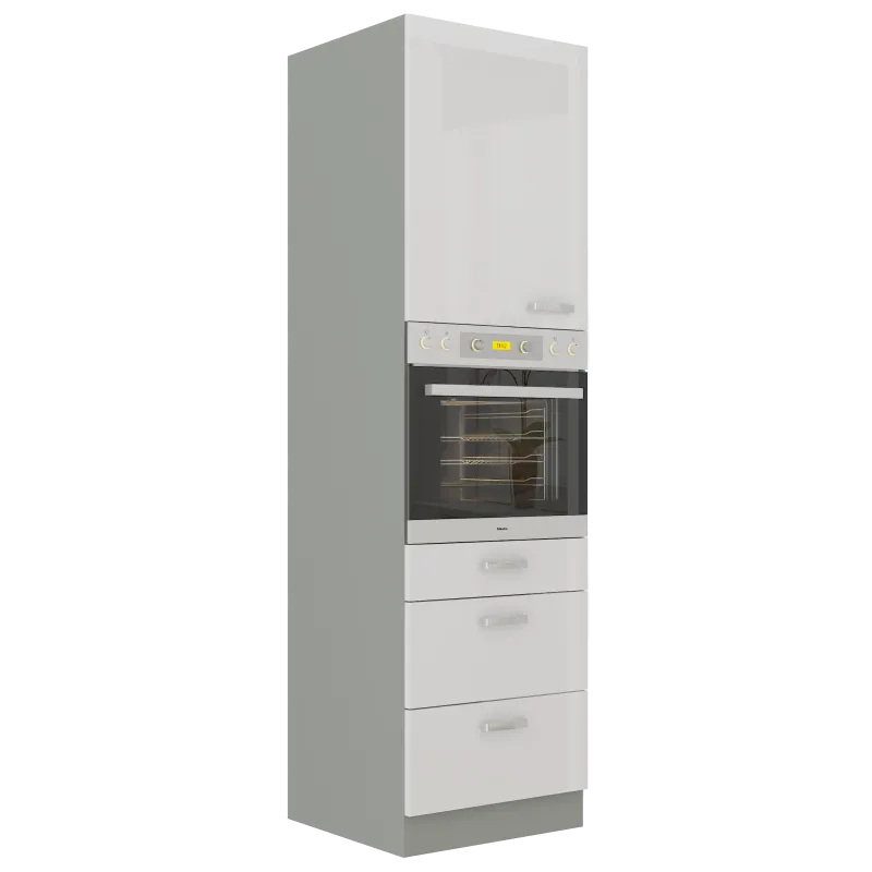 Szafka kuchenna dolna na piekarnik 60 cm słupek BIANCA 60DPS 210 3S 1F biała połysk