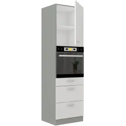 Szafka kuchenna dolna na piekarnik 60 cm słupek BIANCA 60DPS 210 3S 1F biała połysk