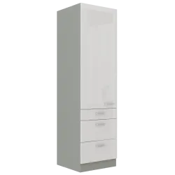 Szafka kuchenna dolna 60 cm słupek BIANCA 60DKS 210 3S 1F biała połysk
