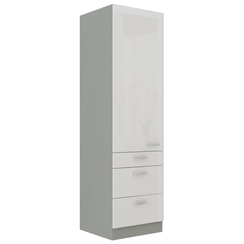 Szafka kuchenna dolna 60 cm słupek BIANCA 60DKS 210 3S 1F biała połysk