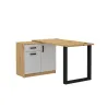 Biurko z komodą Malta 130 szare-dąb artisan LGAR 107x138
