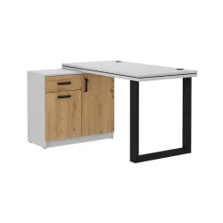 Biurko z komodą Malta 140 dąb artisan-szare ARLG 107x138