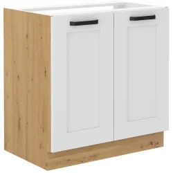 Szafka kuchenna pod zlew 80 cm biała LUNA 80ZL 2F BB WHAR