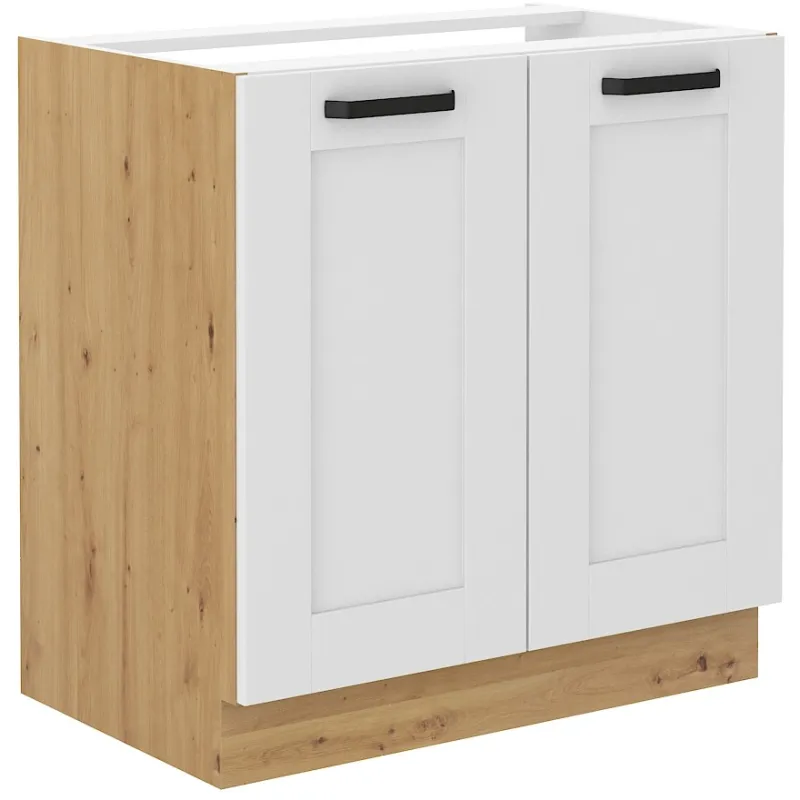 Szafka kuchenna pod zlew 80 cm biała LUNA 80ZL 2F BB WHAR