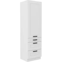 Szafka kuchenna dolna LUNA 60 cm słupek 60DKS 210 3S 1F WHWH mat