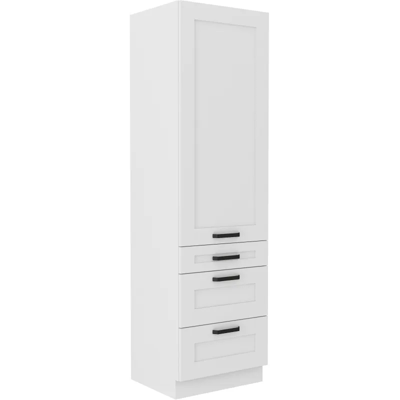 Szafka kuchenna dolna LUNA 60 cm słupek 60DKS 210 3S 1F WHWH mat