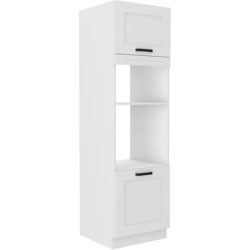 Szafka kuchenna dolna na piekarnik i mikrofalę 60 cm słupek LUNA 60DPM 210 2F WHWH mat