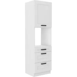 Szafka kuchenna dolna na piekarnik 60 cm słupek LUNA 60DPS 210 3S 1F WHWH mat