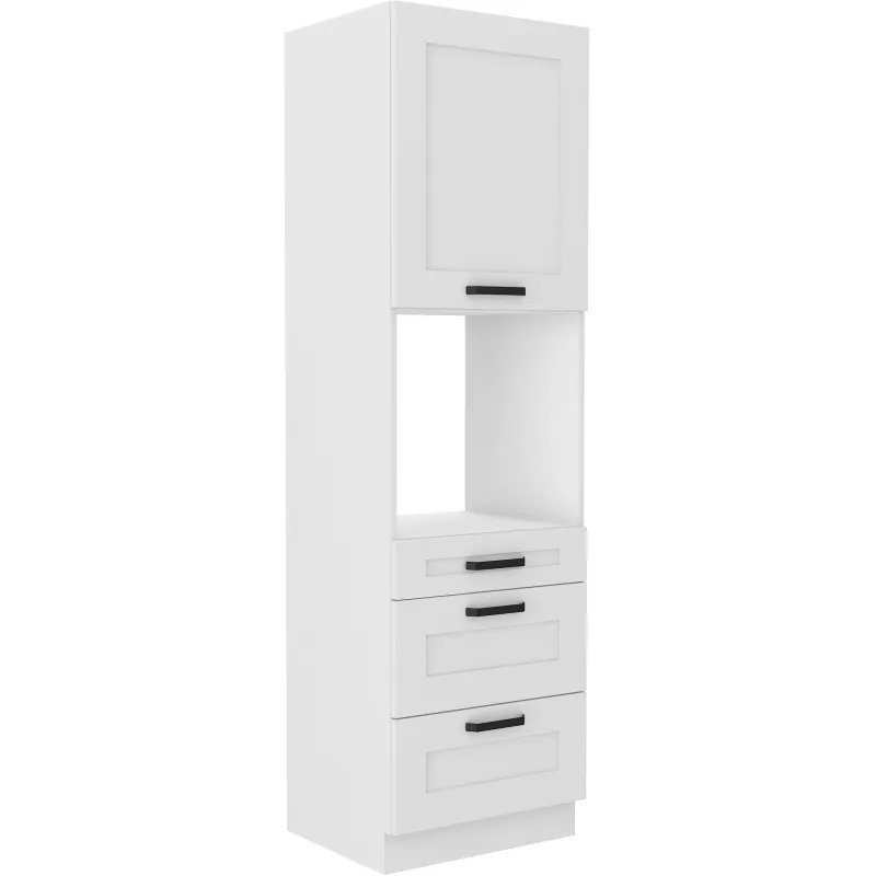 Szafka kuchenna dolna na piekarnik 60 cm słupek LUNA 60DPS 210 3S 1F WHWH mat