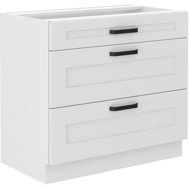 Szafka kuchenna dolna LUNA 80D 3S BB WHWH mat