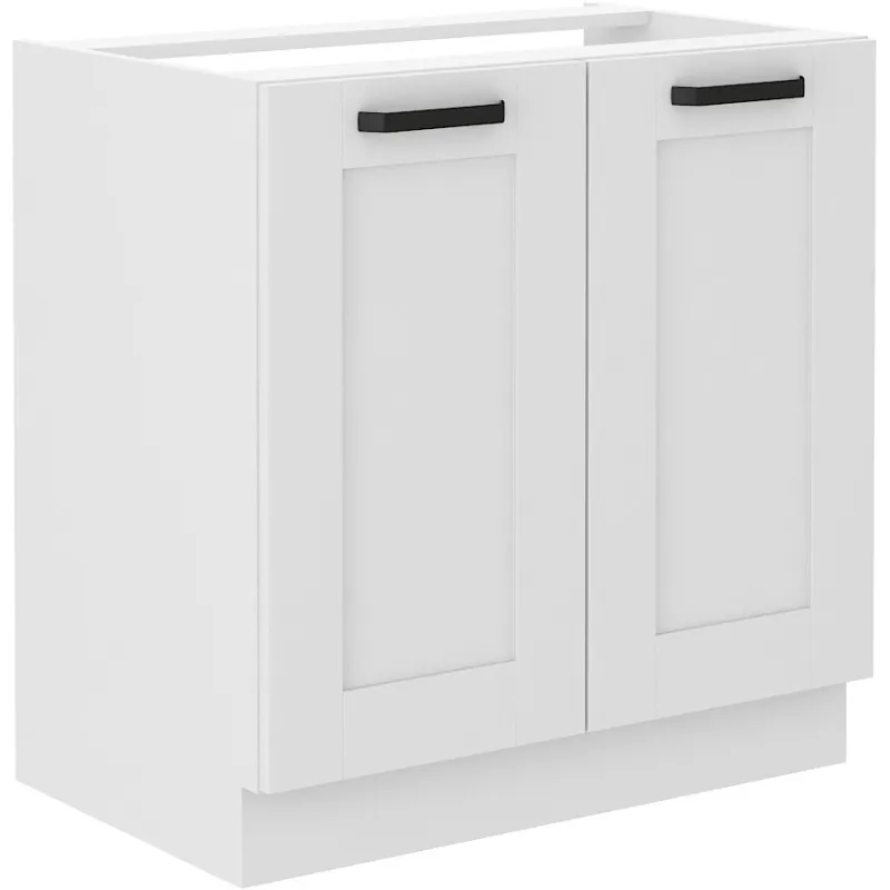 Szafka kuchenna pod zlew 80 cm biała LUNA 80ZL 2F BB WHWH