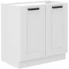 Szafka kuchenna pod zlew 80 cm biała LUNA 80ZL 2F BB WHWH