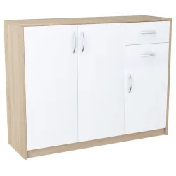 Komoda z szufladami i dzwiami biała sonoma JULCIA 35x110cm