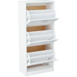 Nowoczesna szafka na buty słupek biała JULCIA 28x50cm